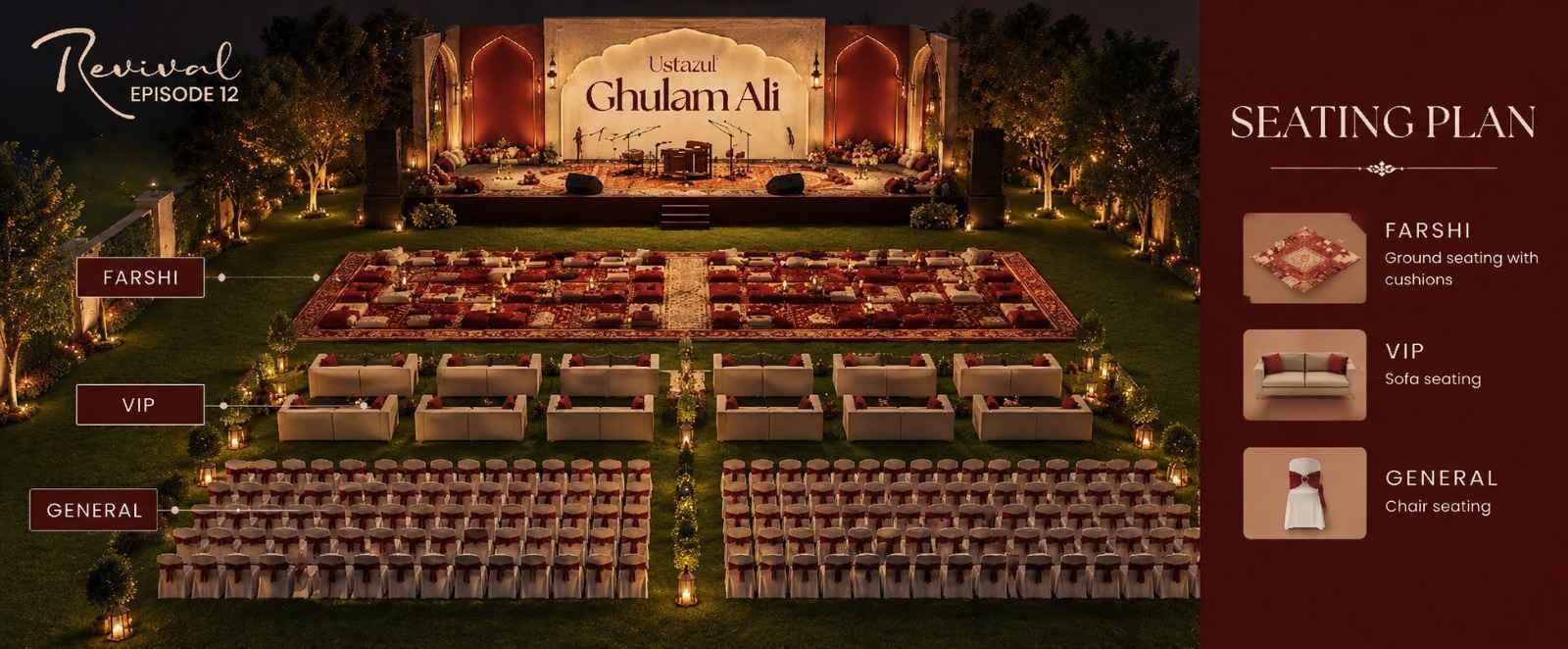 Seating plan for Revival Episode 13 (Lahore)